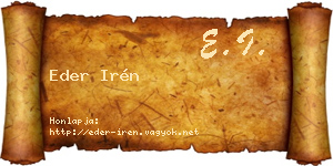 Eder Irén névjegykártya